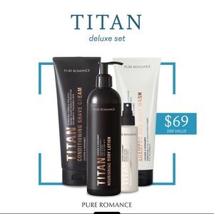 New Titan Set body wash, fragrance, lotion, shave